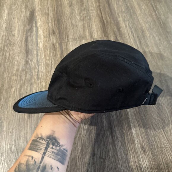 Nike SB 5 Panel Hat Cap Black Canvas Blue Adjustable Skateboarding - Picture 2 of 7